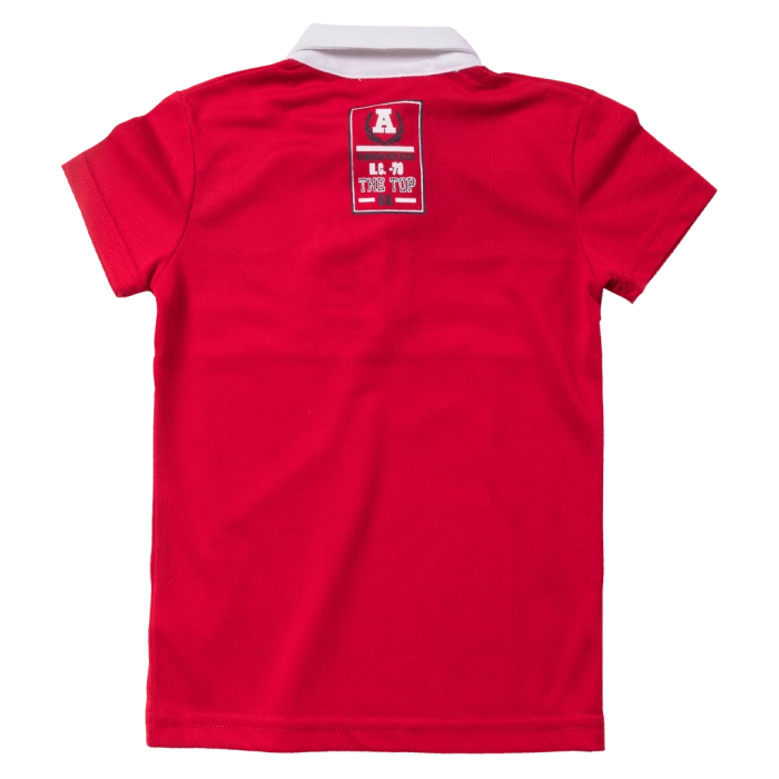Παιδική μπλούζα New College για αγόρια And Pleating Κόκκινο αγορίστικες πόλο κοντομάνικες μπλούζες 1