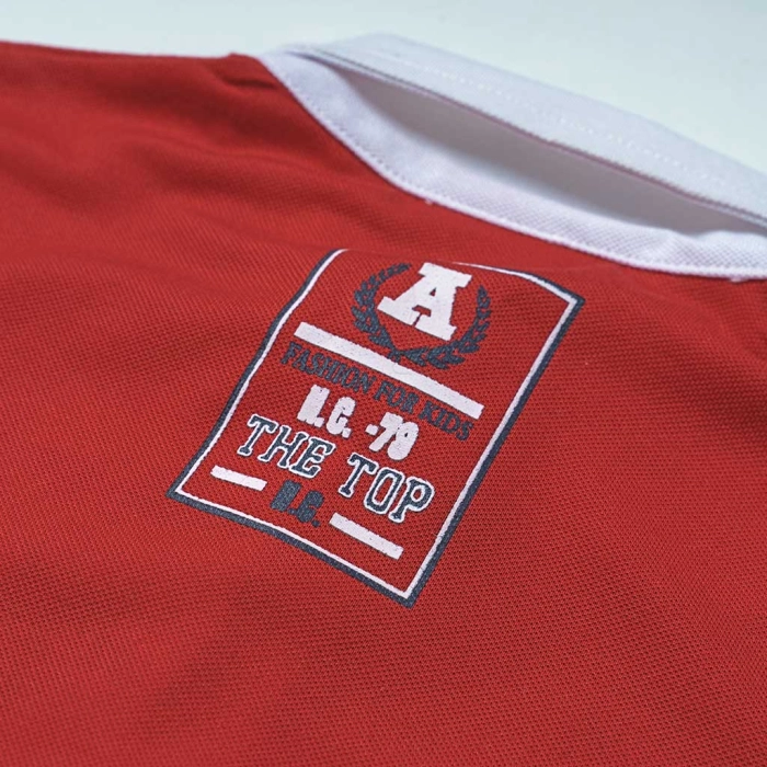 Παιδική μπλούζα New College για αγόρια And Pleating Κόκκινο αγορίστικες πόλο κοντομάνικες μπλούζες 1