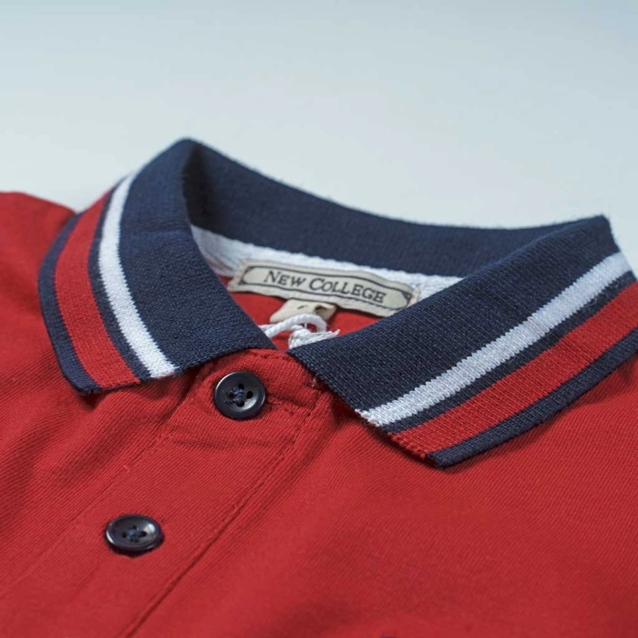 Παιδική μπλούζα New College για αγόρια New York Κόκκινο αγορίστικες πόλο κοντομάνικες μπλούζες 4