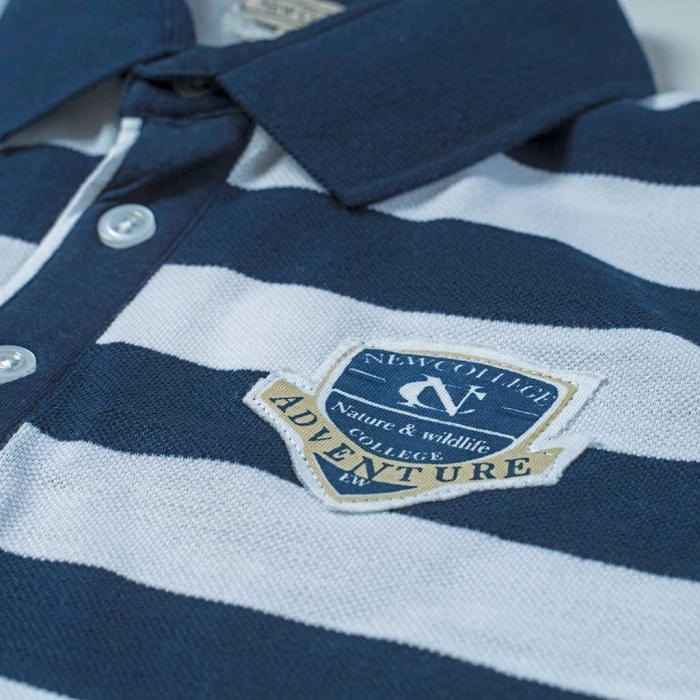 Παιδική μπλούζα New College για αγόρια Adventure Μπλε αγορίστικες πόλο κοντομάνικες μπλούζες 3