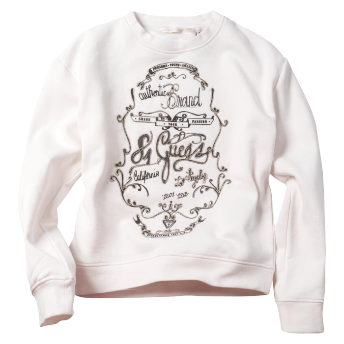 Παιδική μπλούζα GUESS για κορίτσια Authentic Brand Άσπρο αγορίστικες επώνυμες μπλούζες