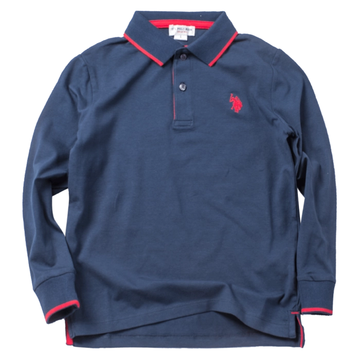 Παιδική μπλούζα US Polo για αγόρια Signal Μπλε αγορίστικες μακρυμάνικες μοντέρνες μπλούζες επώνυμες