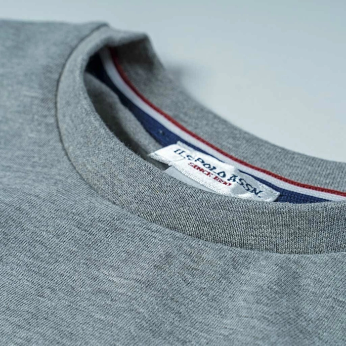 Παιδική μπλούζα US Polo για αγο΄ρια Lines γκρι αγορίστικες επώνυμες μπλούζες πολο Online 2