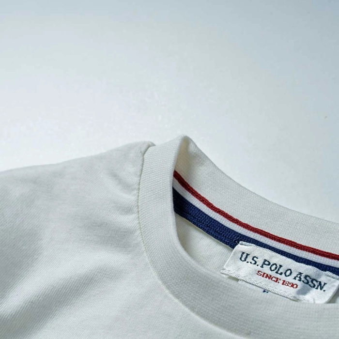 Παιδική μπλούζα US POLO για αγόρια USA Άσπρο αγορίστικα επώνυμα δώρα brands casual 4