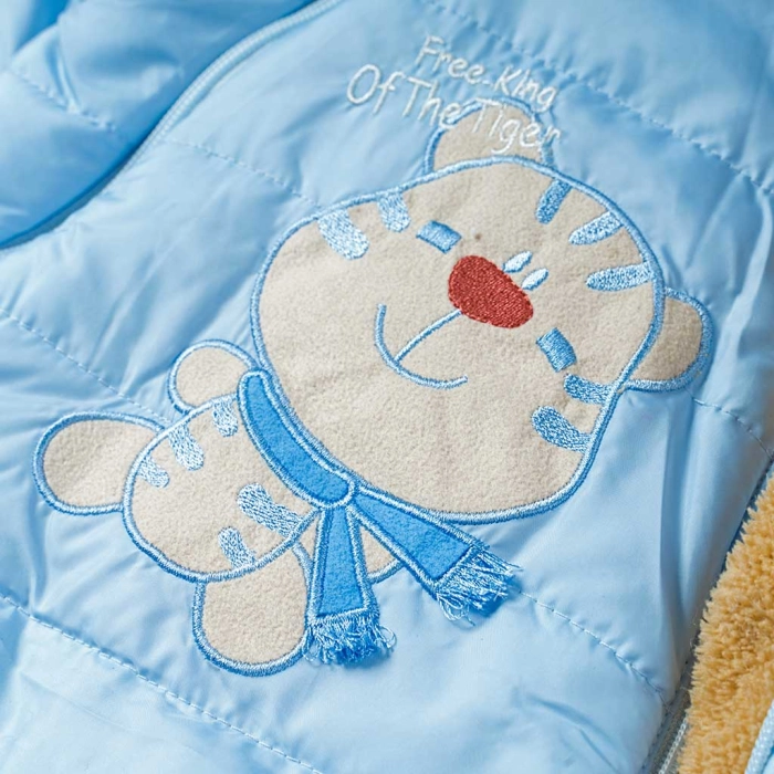 Βρεφικό φορμάκι εξόδου για αγόρια Tiger Γαλάζιο αγορίστικα ζεστά μοντέρνα χειμερινά 3