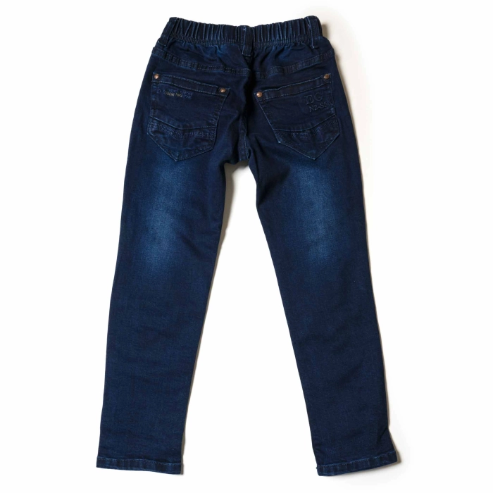 Παιδικό τζιν παντελόνι για αγόρια Arrow μπλε αγορίστικο με λάστιχο οικονομικό παιδικό ρούχο μοντέρνο ξεβαμμένο πίσω