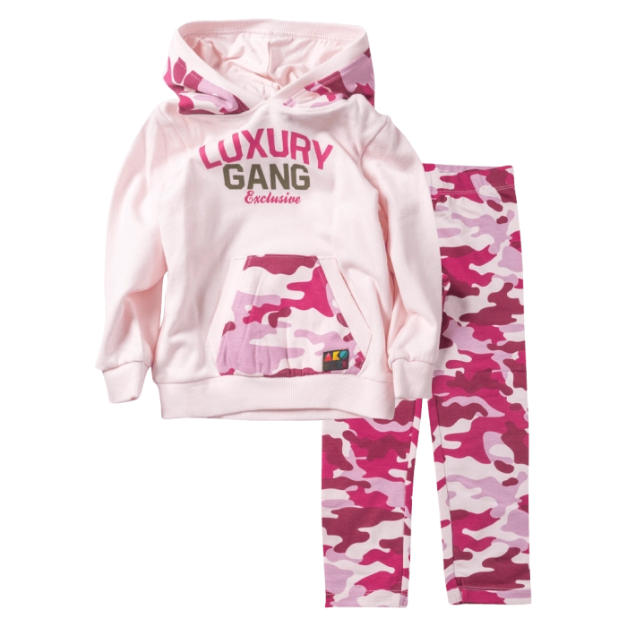 Παιδικό σετ Abo για κορίτσια Luxury Gang ροζ κοριτσίστικα καθημερινά οικονομικά επώνυμα άνετα casual