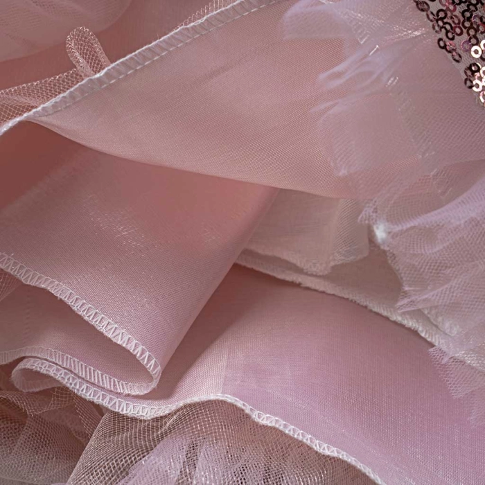 Παιδικό φόρεμα για κορίτσια Queen ροζ κοριτσίστικα επίσημα για γάμο βάφτιση αμπιγέ μοντέρνα 6