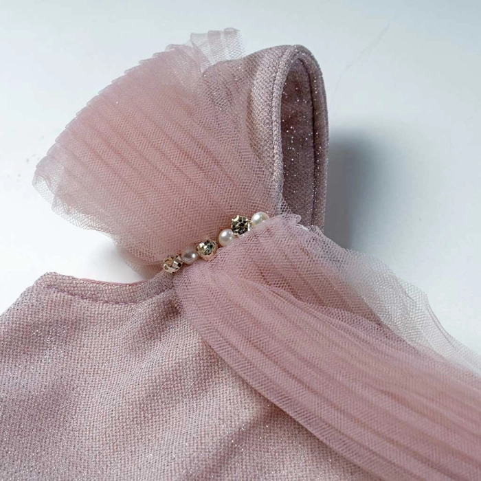 Παιδικό φόρεμα για κορίτσια Bella ροζ κοριτσίστικα επίσημα εντυπωσιακά αμπιγιέ για γάμο βάφτιση 3