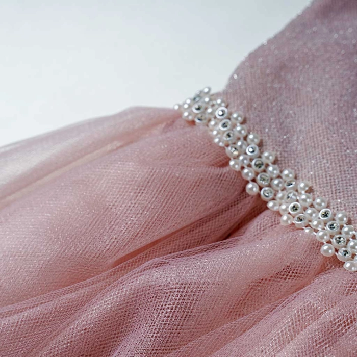Παιδικό φόρεμα για κορίτσια Bella ροζ κοριτσίστικα επίσημα εντυπωσιακά αμπιγιέ για γάμο βάφτιση 5