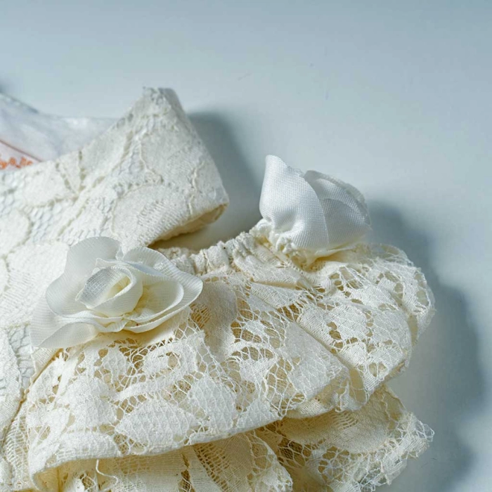 Παιδικό φόρεμα για κορίτσια Klelia εκρού κοριτσίστικα επίσημα για γάμο για βάφτιση αμπιγιέ μοντέρνα 2