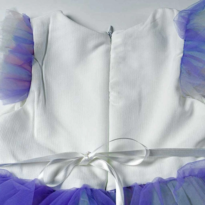 Παιδικό φόρεμα για κορίτσια Unicorn21 λευκό κοριτσίστικα εντυπωσιακά για γάμο βάφτιση επίσημα μονόκερος 6