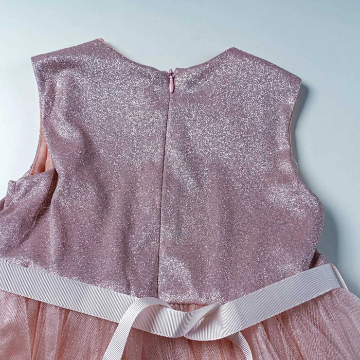 Παιδικό φόρεμα για κορίτσια Miss Rose ροζ πούδρας κοριτσίστικα αμπιγιέ για γάμο βάφτιση εντυπωσιακά μοντέρνα οικονομικά 5