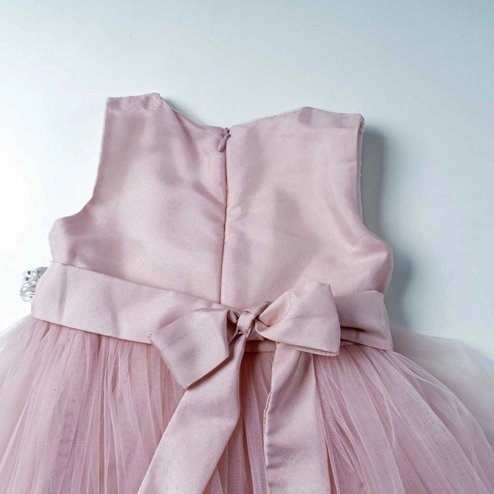 Παιδικό φόρεμα για κορίτσια Lisa ροζ κοριτσίστικα επίσημα εντυπωσιακά αμπιγιέ για γάμο βάφτιση 5