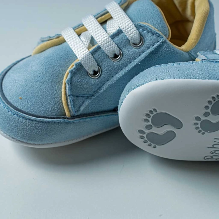Βρεφικά παπούτσια αγκαλιάς για αγόρια Little Men σιέλ αγορίστικα καθημερινά οικονομικά για βόλτα 1