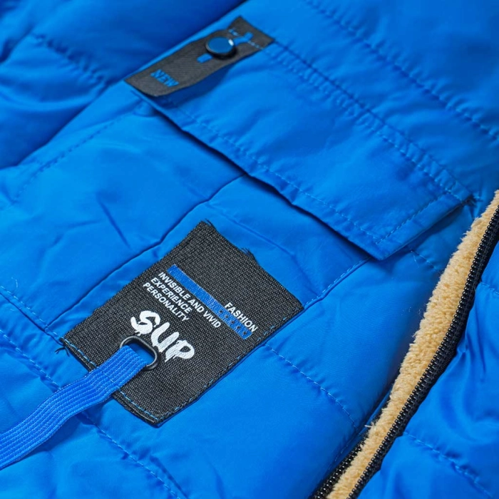 Βρεφικό φορμάκι εξόδου για αγόρια Sup Μπλε αγορίστικα ζεστά μοντέρνα χειμερινά 4