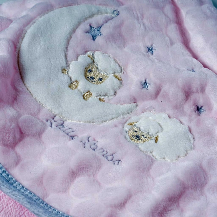 Παιδική κουβέρτα για κορίτσια Sweet Dreams ροζ κοριτσίστικα οικονιμικά ζεστά λευκά είδη με επένδυση 2