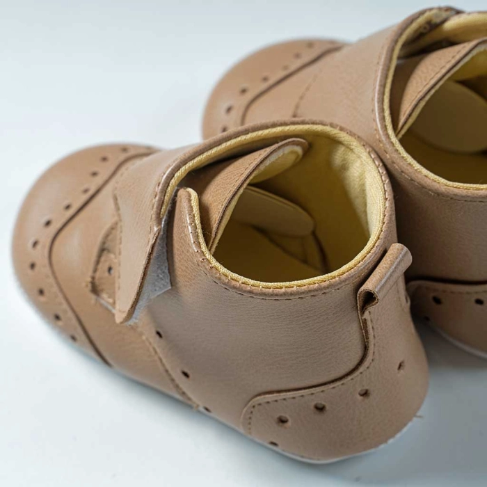 Βρεφικά παπούτσια αγκαλιάς για αγόρια BOSS μπεζ αγορίστικα καθημερινά οικονομικά για βόλτα 1 1