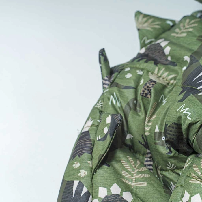 Παιδικό μπουφάν για αγόρια Dinosaur Χακί αγορίστικα μοντέρνα ζεστά ποιοτικά μπουφάν 3