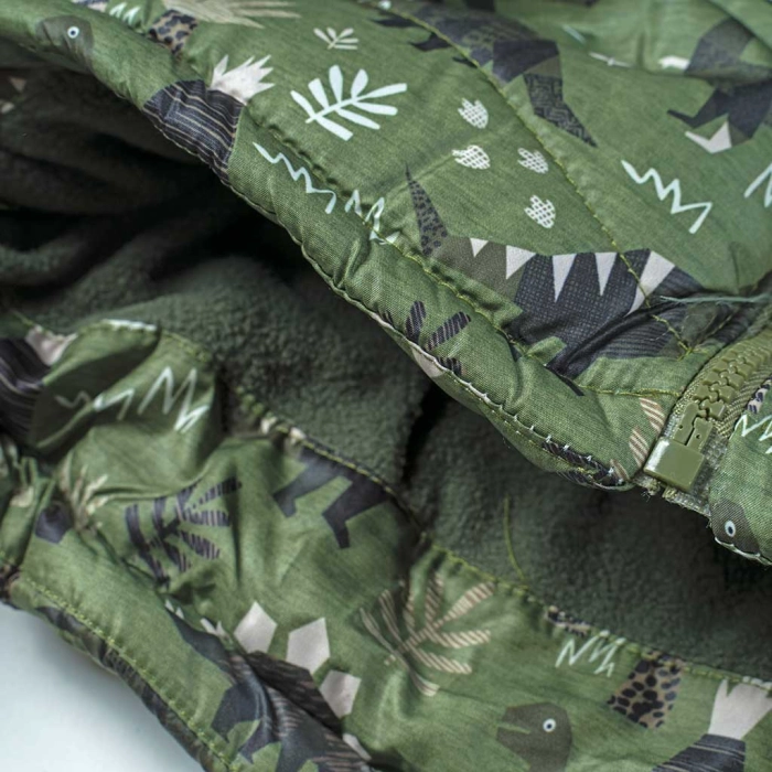 Παιδικό μπουφάν για αγόρια Dinosaur Χακί αγορίστικα μοντέρνα ζεστά ποιοτικά μπουφάν 5