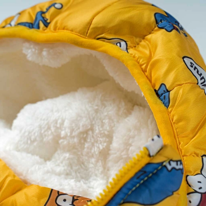 Παιδικό μπουφάν για αγόρια Dinosaurs Κίτρινο αγορίστικα μοντέρνα ζεστά ποιοτικά μπουφάν 2