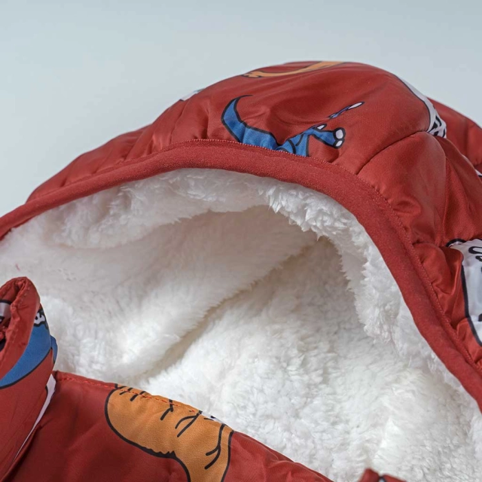Παιδικό μπουφάν για αγόρια Dinosaurs Κόκκινο αγορίστικα μοντέρνα ζεστά ποιοτικά μπουφάν 2
