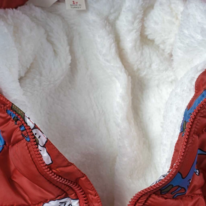 Παιδικό μπουφάν για αγόρια Dinosaurs Κόκκινο αγορίστικα μοντέρνα ζεστά ποιοτικά μπουφάν 4