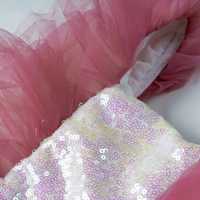 Παιδικό φόρεμα για κορίτσια Swan pink κοριτσίστικα επίσημα εντυπωσιακά αμπιγιέ για γάμο βάφτιση 3