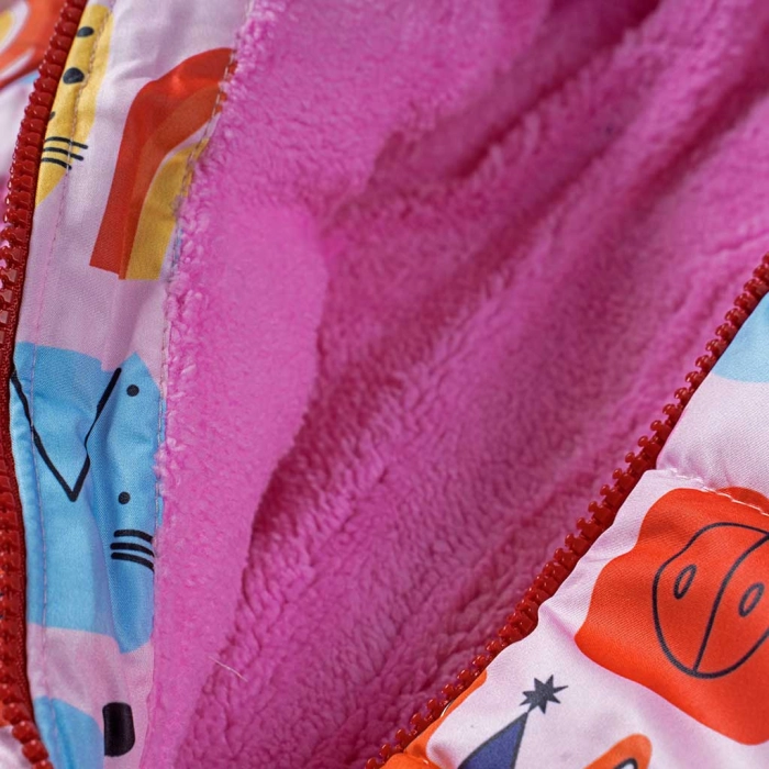 Παιδικό μπουφάν για κορίτσια Drawing Ροζ κοριτσίστικα μοντέρνα ζεστά ποιοτικά μπουφάν 5