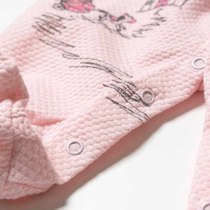 α Βρεφικό φορμάκι για κορίτσια Ballarine ροζ μοντέρνο κοριτσίστικο για μωρά με δαντέλα μοντέρνο παιδικό ρούχο κουμπάκια