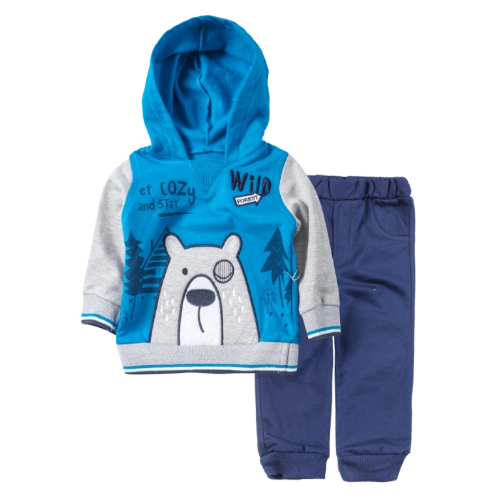 Βρεφικό σετ φόρμας για αγόρια Bear Μπλε αγορίστικες μοντέρνες αθλητικές φόρμες