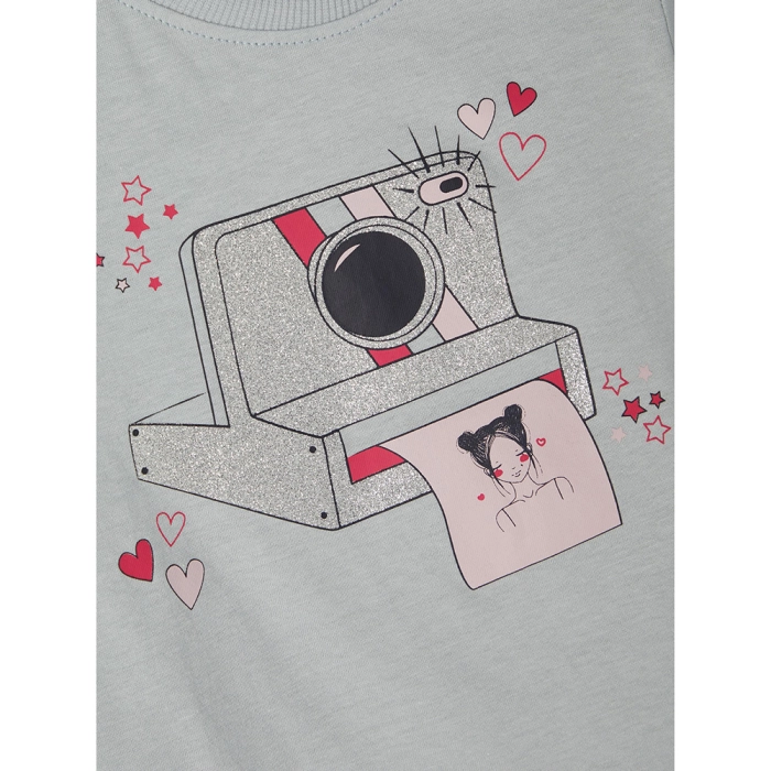 Παιδική μπλούζα Name it για κορίτσια Polaroid μέντα οικονομικά αγορίστικα επώνυμα καθημερινά