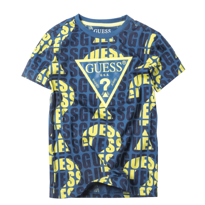 Παιδική μπλούζα GUESS για αγόρια Question mark μπλε αγορίστικα επώνυμα μοντέρνα κλασικά casual