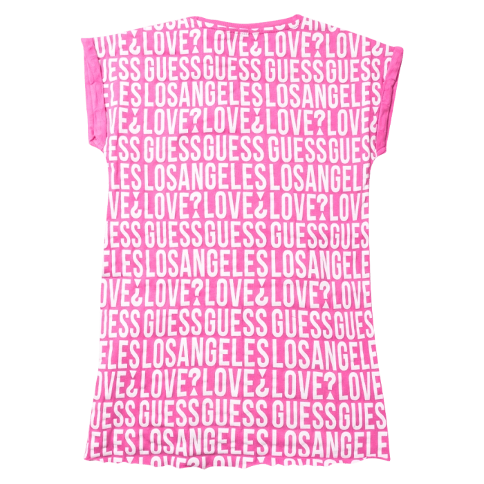 Παιδική μπλούζα GUESS για κορίτσια Love φούξια κοριτσίστικα επώνυμα μοντέρνα κλασικά casual κλασικά