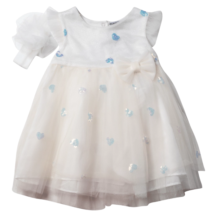 Bρεφικό φόρεμα Εβίτα για κορίτσια Hearts Λευκό