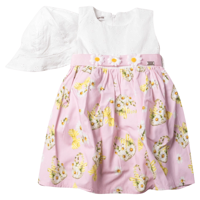 Bρεφικό φόρεμα Εβίτα για κορίτσια Daisies Ροζ