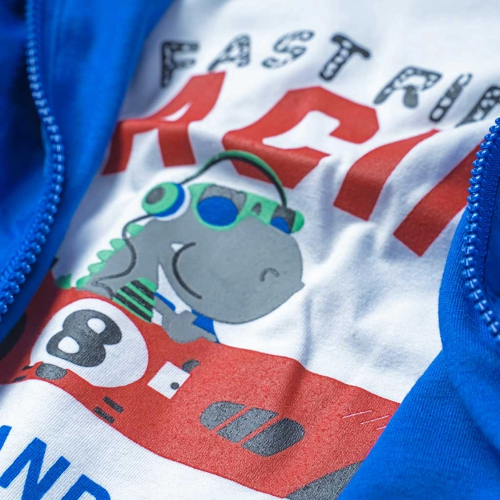Παιδικό σετ New College για αγόρια Dino racing μπλε μοντέρνα καθημερινά για βόλτες αγορίστικα online 3