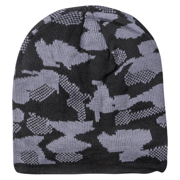 Παιδικός σκούφος για αγόρια Army Μαύρο ζεστό πλεκτό χνουδοτό αγοτίστικο οικονομικό ελαστικό με χνούδι