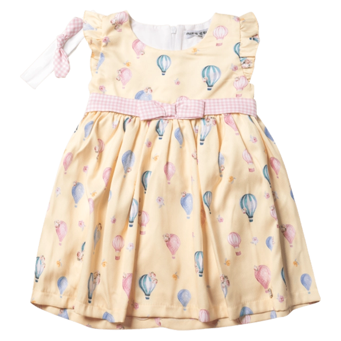 Βρεφικό φόρεμα Εβίτα για κορίτσια Air Βallons Κίτρινο