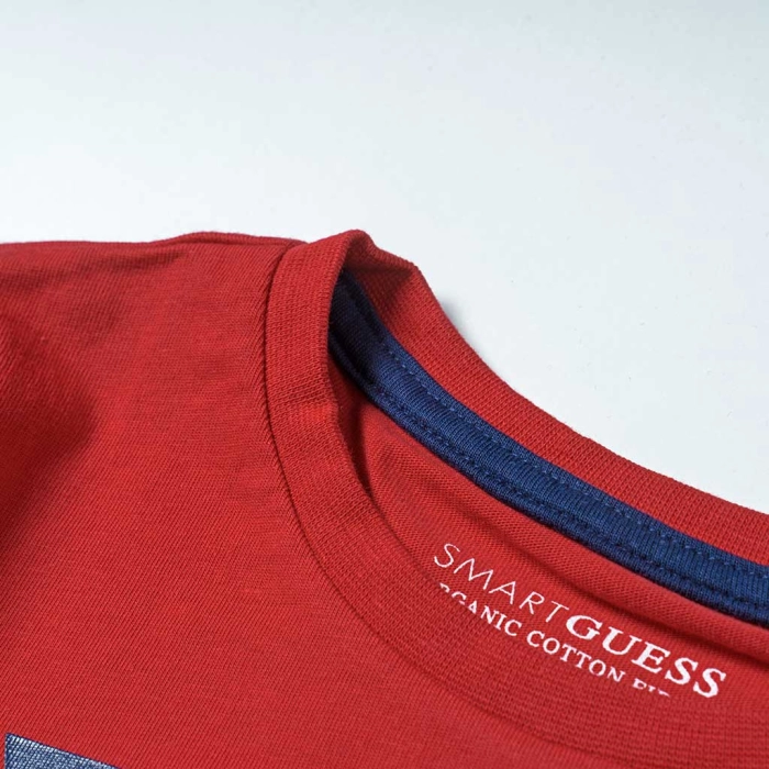 Παιδική μπλούζα GUESS για αγόρια Classic Κόκκινο αγορίστικη κοντομάνικη επώνυμη ποιοτική μοντέρνα ιδιαίτερη 4