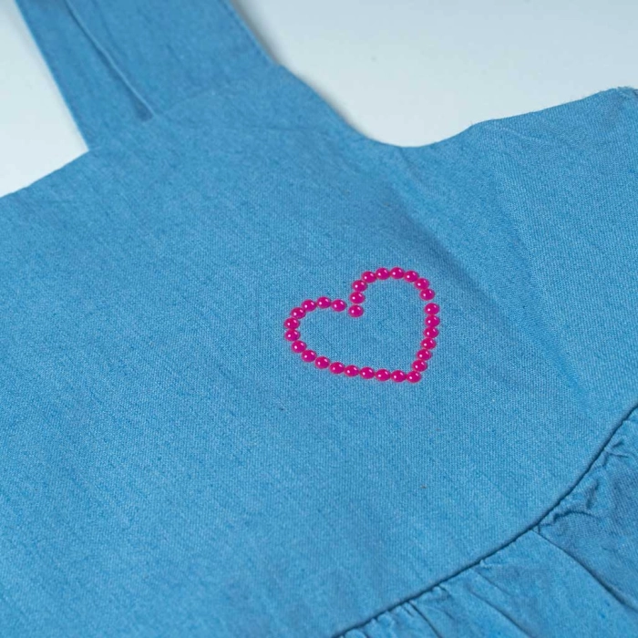 Παιδικό φόρεμα Εβίτα για κορίτσια Love delivery μπλε καθημερινά χαριτωμένα φορέματα online 3