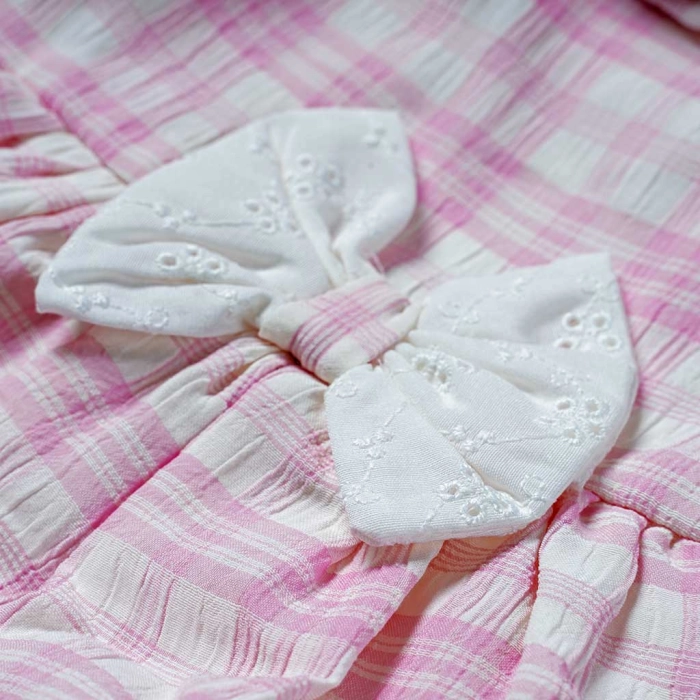 Βρεφικό φόρεμα Εβίτα για κορίτσια Lucky ροζ καθημερινά βρεφικά φορεματάκια online 3