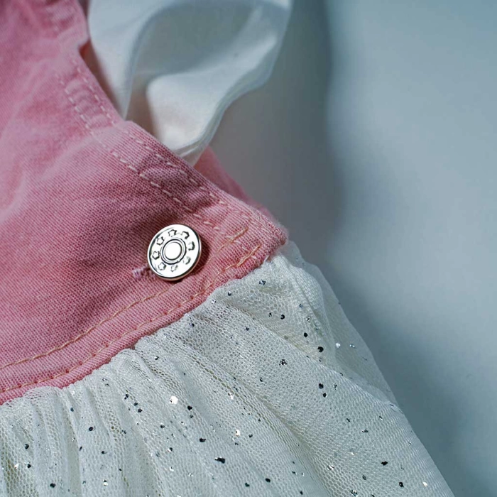 Bρεφική σαλοπέτα Eβίτα για κορίτσια Κitty ροζ μοντέρνα ελληνικά κοριτσίστικα online 4