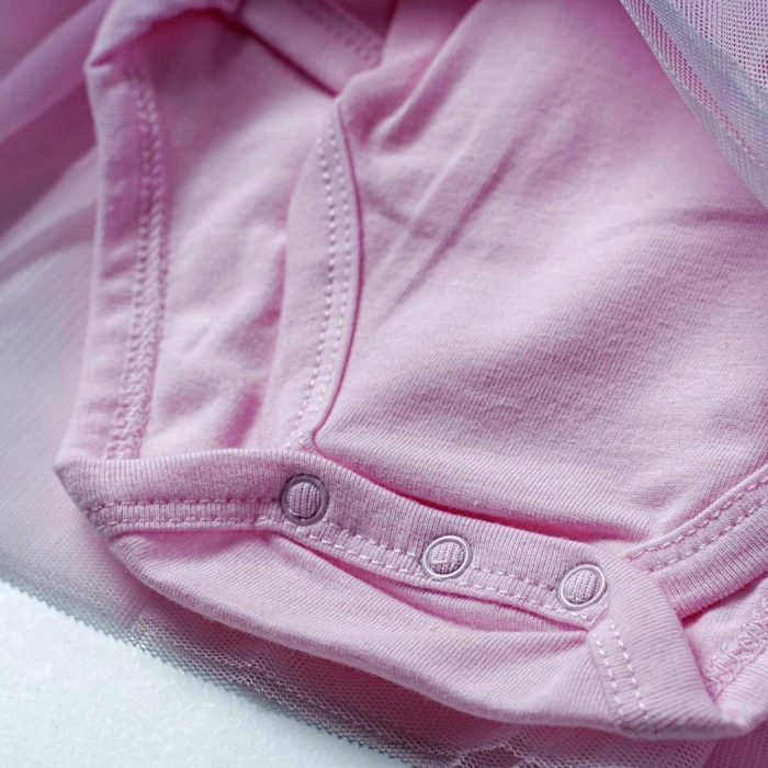 Βρεφικό φόρεμα GUESS για κορίτσια Baby girl ροζ κοριτσίστικα μοντέρνα φορέματα επώνυμα 4