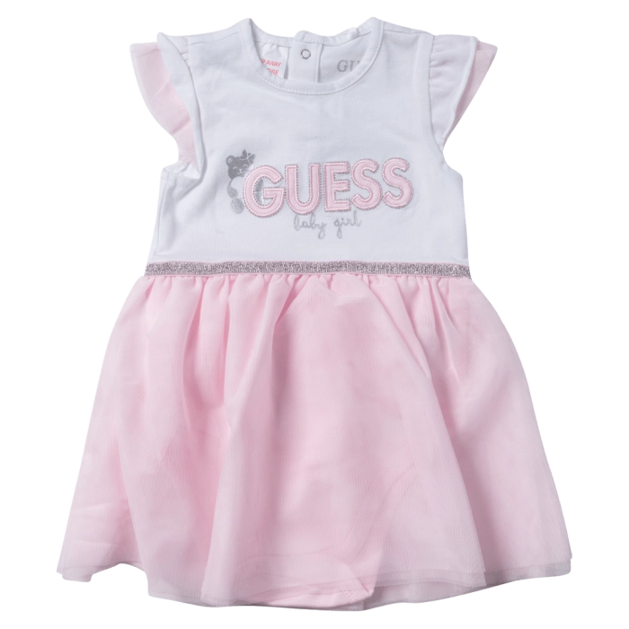 Βρεφικό φόρεμα GUESS για κορίτσια Baby girl ροζ κοριτσίστικα μοντέρνα φορέματα επώνυμα 2