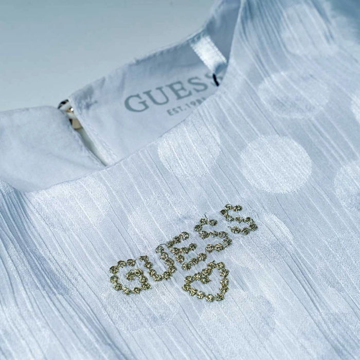 Βρεφικό φόρεμα GUESS για κορίτσια Dots Άσπρο κοριτσίστικα μοντέρνα φορέματα επώνυμα 3