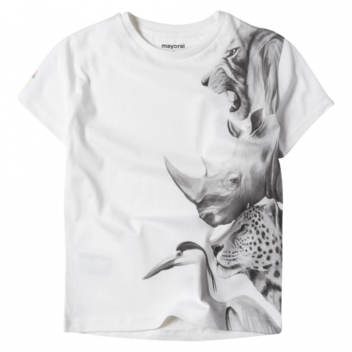 Παιδική μπλούζα Mayoral για αγόρια Zoo άσπρο