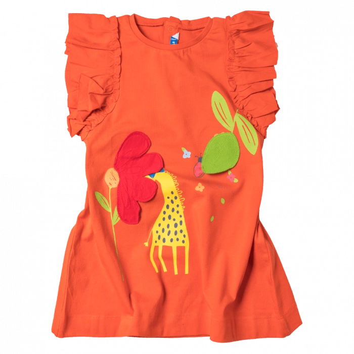 Βρεφικό φόρεμα Mayoral για κορίτσια Giraffe πορτοκαλί