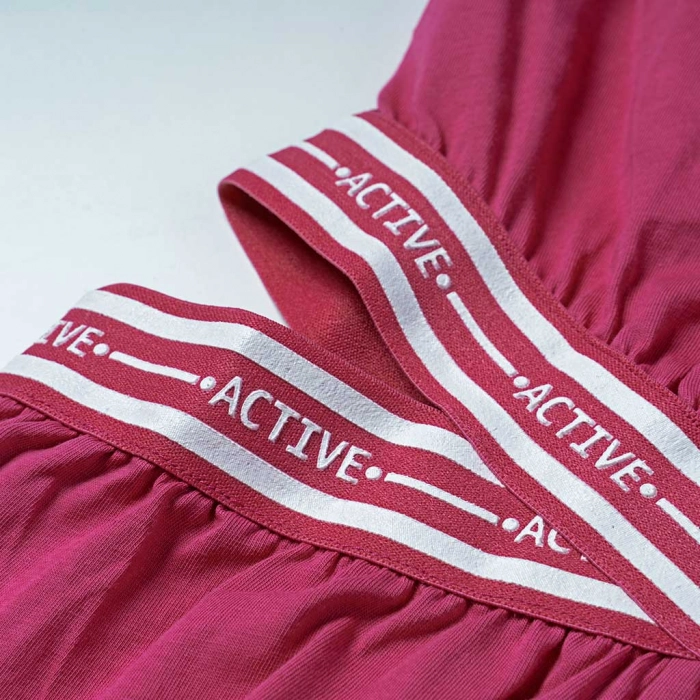 Παιδικό φόρεμα Mayoral για κορίτσια Active τριανταφυλλί απλό μακό καθημερινά αθλητικά