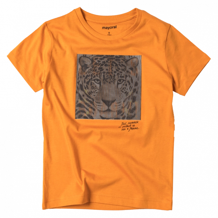 Παιδική μπλούζα Mayoral για αγόρια Tiger μουσταρδί 3d στάμπα καθημερινές ιδιαίτερες παισικές
